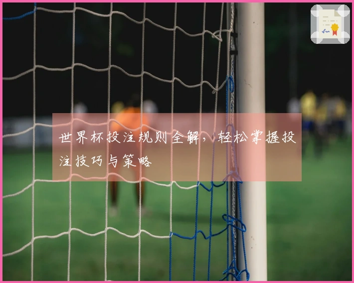 世界杯投注规则全解，轻松掌握投注技巧与策略